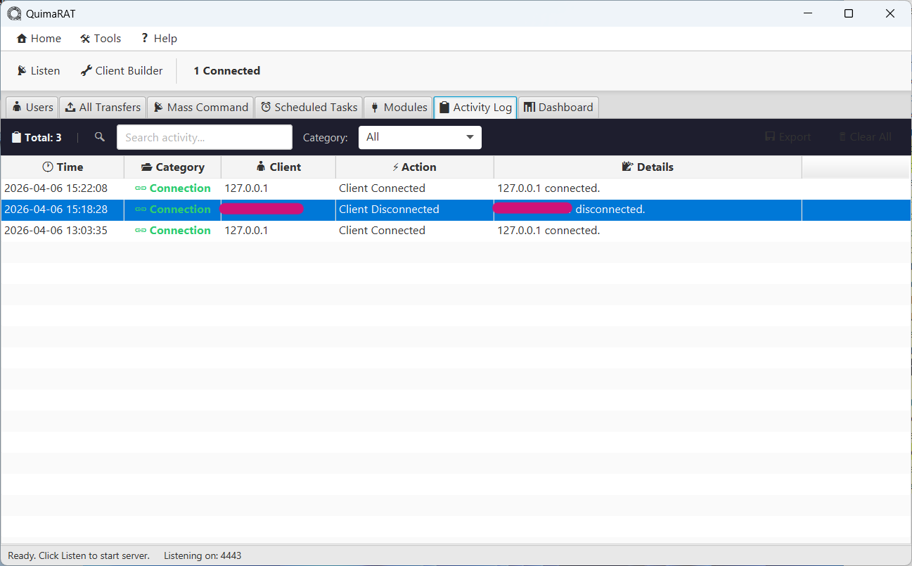 Activity Log